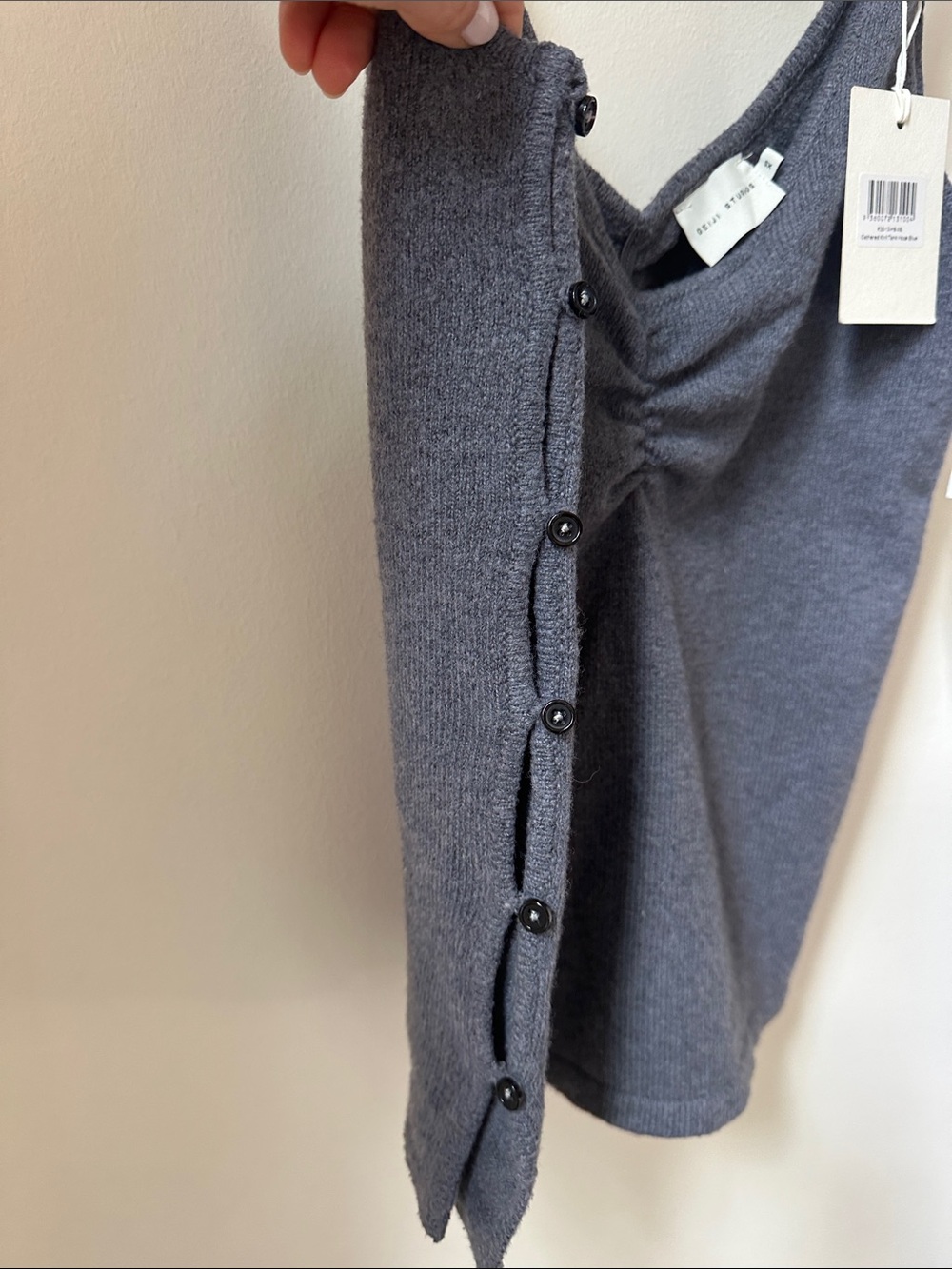 Deiji Studios Charcoal Ribbed V-Neck Tank Top - Picture 3 of 4